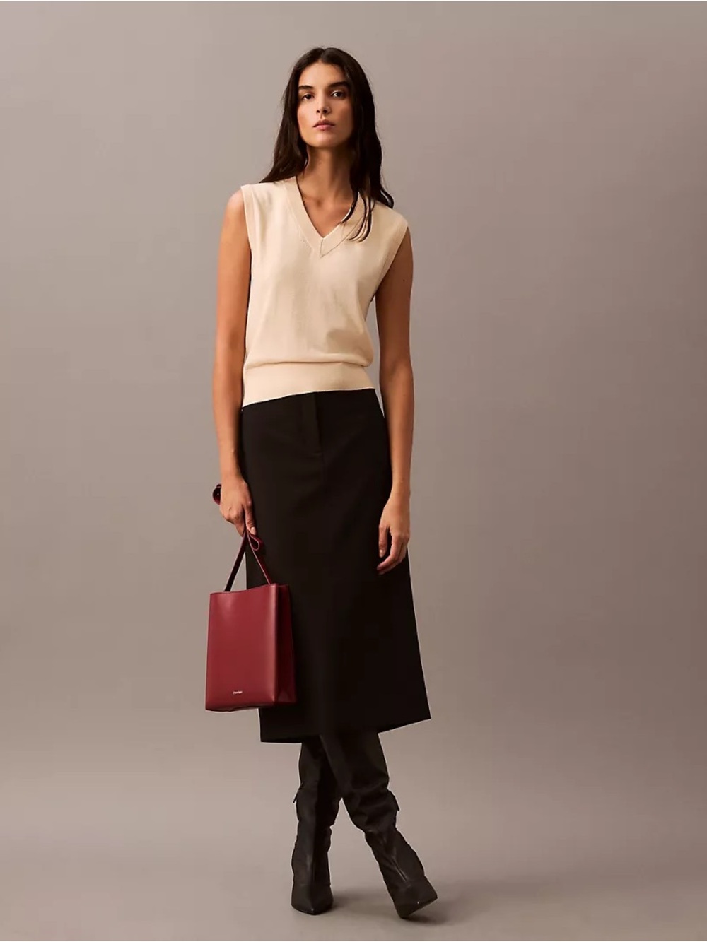 Calvin Klein Extra Fine Merino Blend Sweater Vest in Size Small